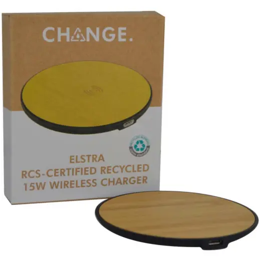 Elstra Change Collection RCS Recycled 15W Wireless Charger Gift Box